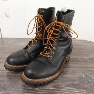 Iron Age Boots Mens Size 8.5 EEE Black Combat Leather Workwear Vibram Safety Toe